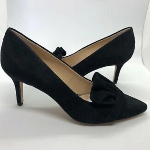 Sole Society Womens Darbia Shoe Heel Size 8 Black Suede Ruffle Pointed Leather - Picture 9 of 11